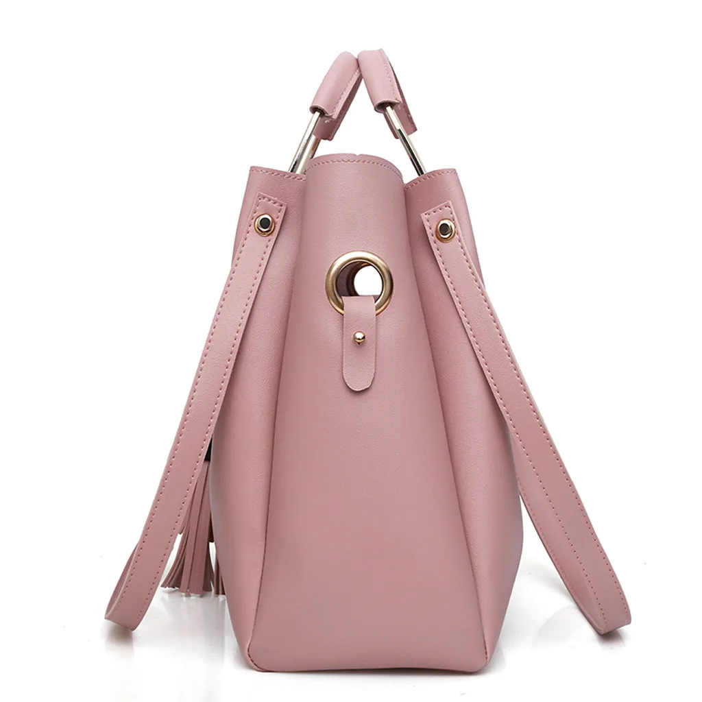 bag For women High Quality Fashion Women's Outdoor Solid Color Three-Piece Leather Handbag Messenger Bag