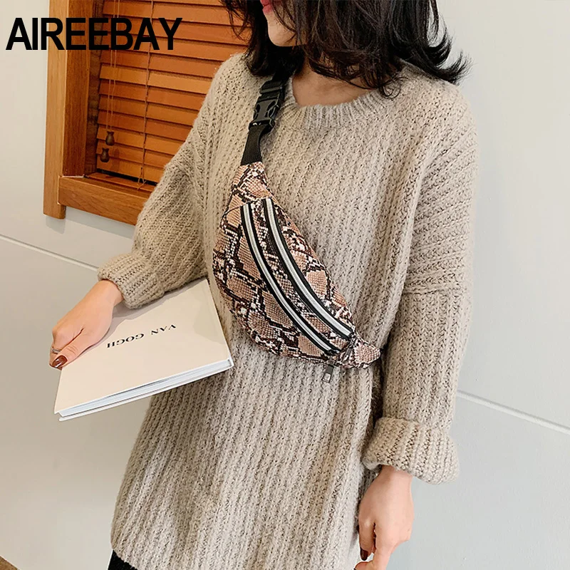AIREEBAY, 3 кармана, змеиная Женская поясная сумка, женская модная поясная сумка, дизайнерская поясная сумка, мини женская сумка, роскошная поясная сумка