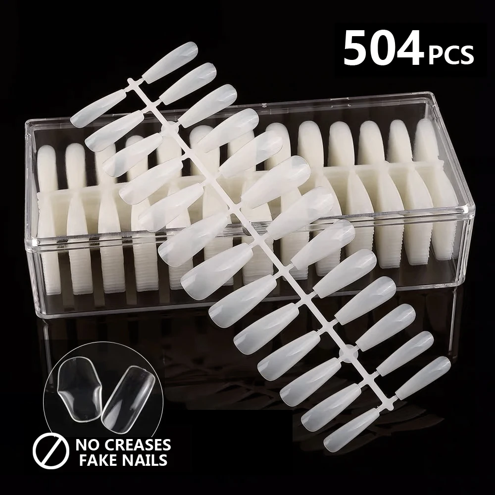 Ballet Natural 504 504 шт./кор. поддельные ногати искусственные Пресс на большие расстояния балетки прозрачный/нейтральный/белый Ложные Акриловые гроб ногти Нейл Арта, полное покрытие шкатулка для ювелирных изделий - Цвет: Ballet Natural 504
