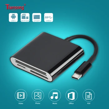 

USB 3.0 OTG Cellphone Aux Adapter USB C Type C To SD TF CF Card 3 in 1 Camera Reader for Huawei Xiaomi One Plus Samsung MacBook