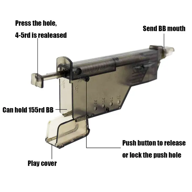 Airsoft BB Speed Loader Quick Release 155 Rounds Paintball Loader