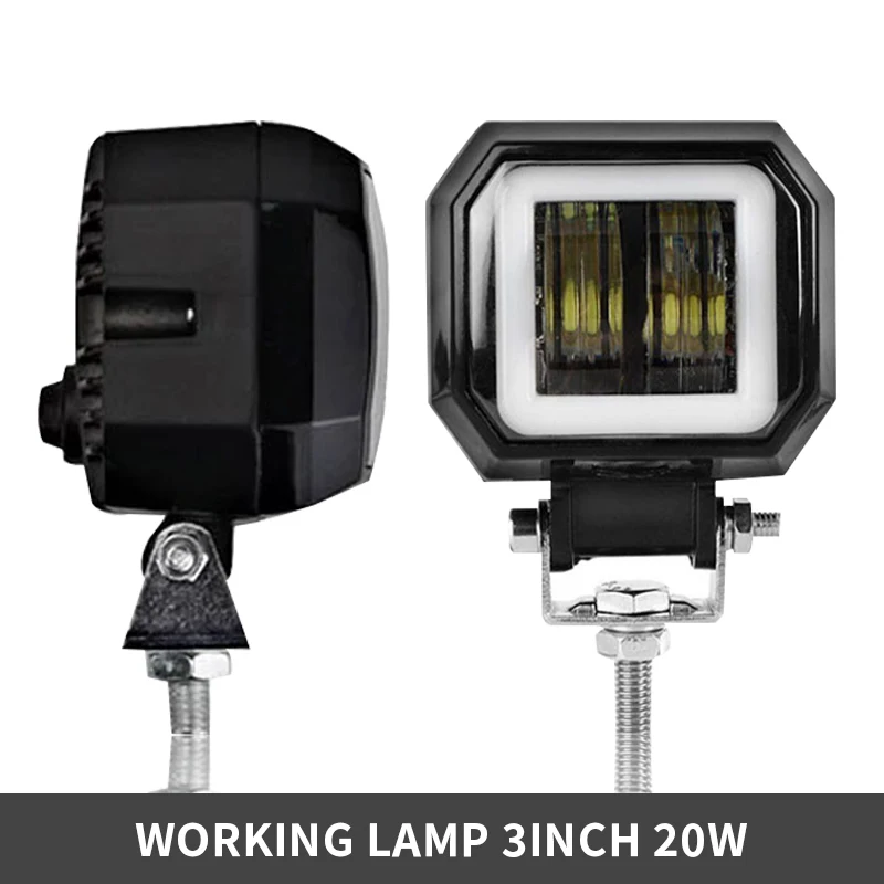 

2pcs Fog Lamp Driving Daytime Off road Light New 3'' 20W Led Headlight For Motorcycle Halo Jeeps ATV 12V 24V SUV Worklight Beams