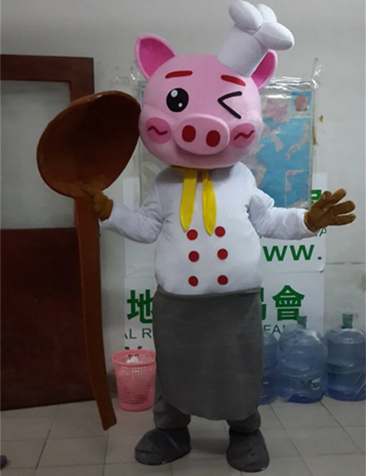 Мультяшный костюм свиньи талисман взрослый размер шеф-повара свинка мультфильм