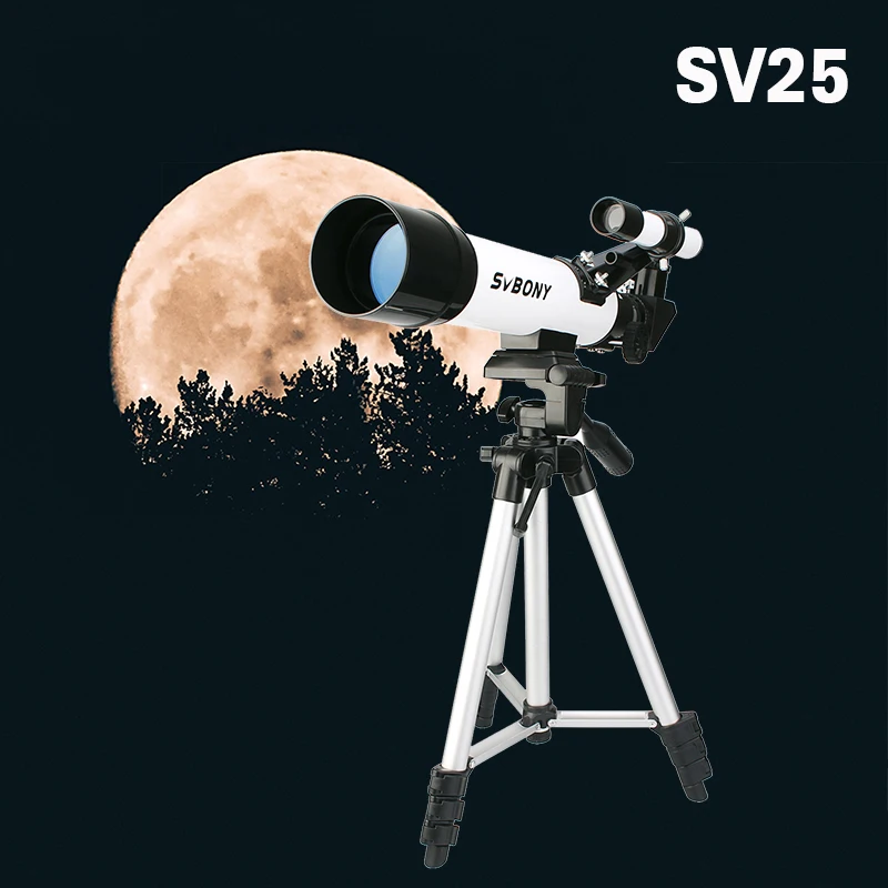 Svbony 60420 (420/60mm) Astronomical Refractor Telescope Monocular for Kids School w/ Cell Phone Mount Adapter F9304