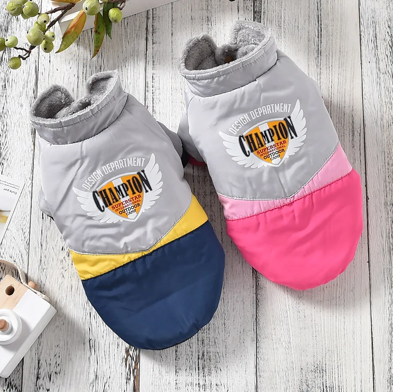 

Newest Dog Clothes 2019 Two-legged Cotton-padded Warm Pet Clothes for Small Dog Pink Blue Colors S-xxl Sizes Clothes Winter Dogs