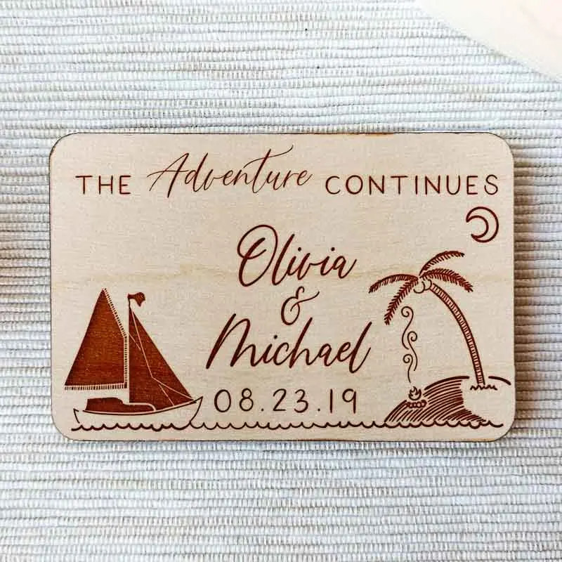  Wooden save the date invite magnets rustic wedding Beach Wedding Wood Save The Date magnets wooden  - 4000124715136