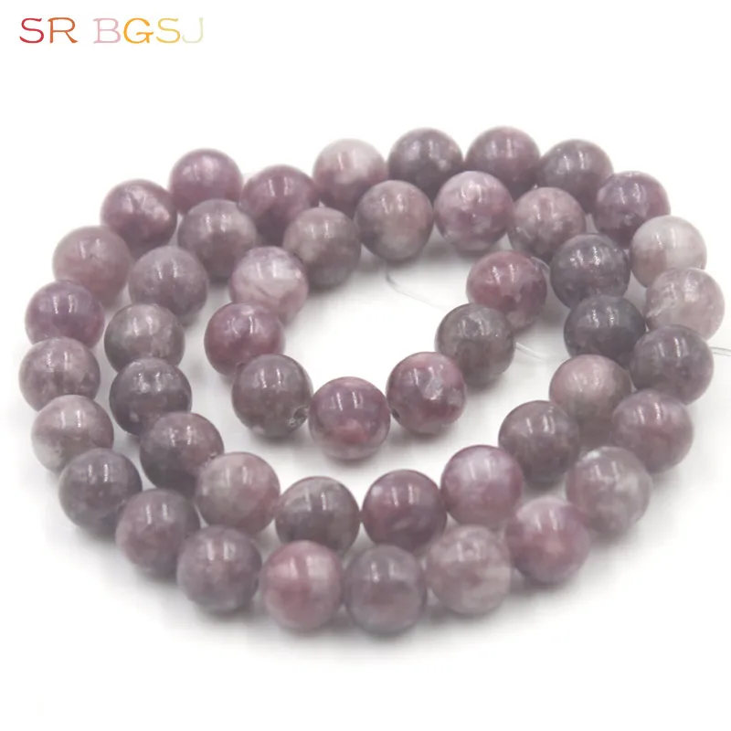 Free Shipping 6 8 10mm Wholesale Natural Gems Stone Round Jewelry DIY Pink Lepidolite Beads Strand 15&quot| |