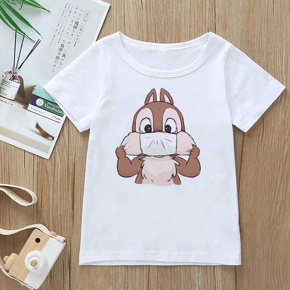 Kawaii Tshirt Chip and Dale Print Mom and My T shirt Short Sleeve Summer Children's Adult Tops Family Matching Look Outfits couple matching outfits for photoshoot Family Matching Outfits