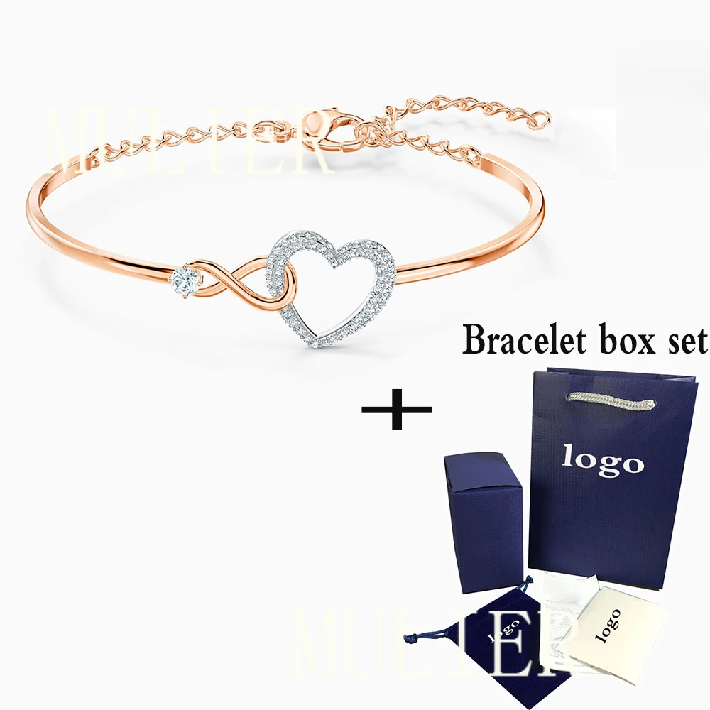

New Fashion Rose Gold Endless INFINITY HEART Bracelet Delicate and Simple to Send Girlfriend Valentine's Day Love, Pledge Gift