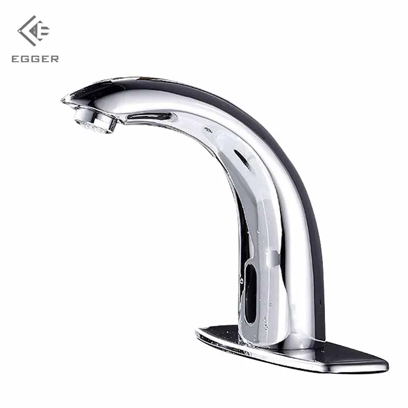 

EGGER Fully Automatic Infrared Intelligent Sensor Faucet Bathroom Basin Sitting Vertical Faucet Copper Plating Ceramic Faucet