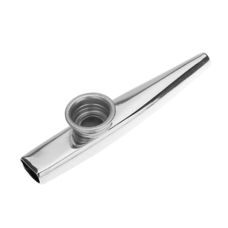 ABLB-kazoo Алюминиевый сплав металла с 5 pcs подарки диафрагма для флейты для детей любителей музыки-серебро