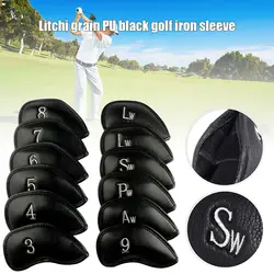 Черный ПУ кожаный чехол для клюшки для гольфа чехол для головки клюшки для гольфа защитный и прочный YA88