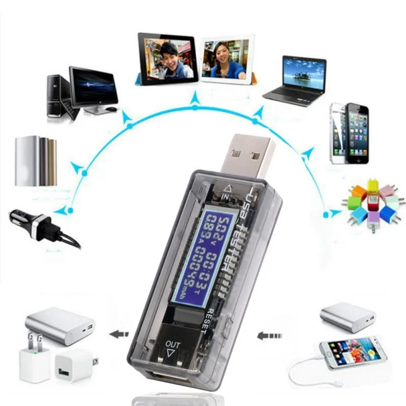 QC USB зарядное устройство Доктор мобильный детектор уровня мощности тест батареи мобильного телефона