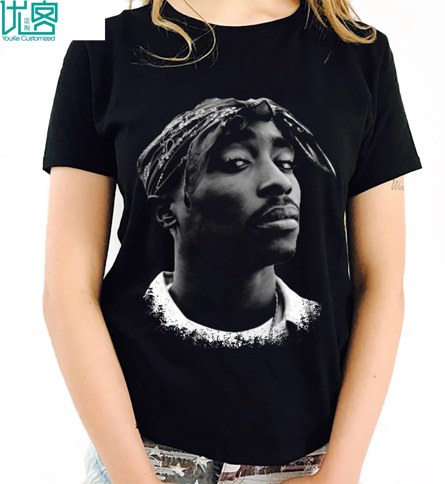 Tupac 2pac музыка звезда знаменитостей черный рэп хип хоп Футболка Лето Herren короткий рукав Футболка