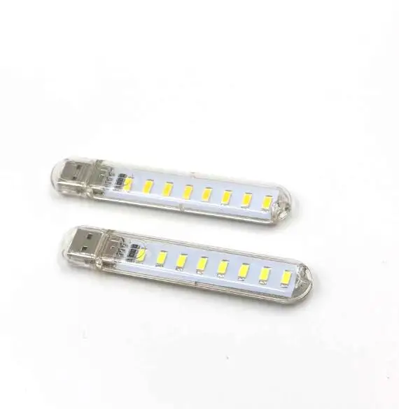 Портативный мини USB светодиодный ночник 24 светодиодный светильник для кемпинга для чтения лампа компьютер-лэптоп ноутбук мобильные зарядное устройство теплый белый - Испускаемый цвет: 8 LEDS