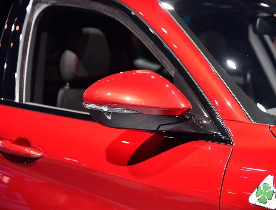 Для Alfa Romeo Stelvio- Настоящее углеродное волокно Добавить-на автомобиль заднего вида боковое зеркало крышка s оболочка итальянский флаг Стиль