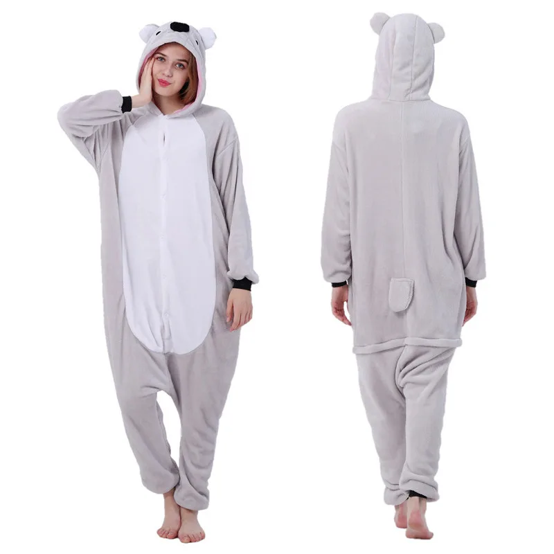 

Adults Animal Pajamas Women Sleepwear kigurumi All in One Pyjama Animal Suits Koala Cosplay Cartoon Hooded Pijama