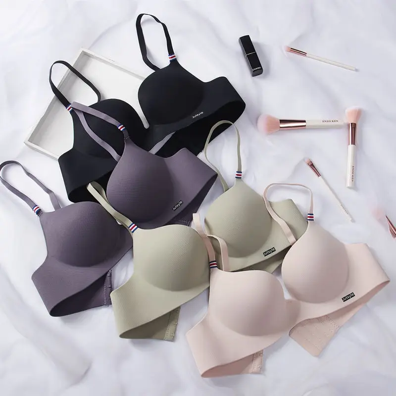 

Seamless Bra Set for Women One-piece Wire Free Gathered Girl Bra for Women Underwear Set Sexy Push up Bras and Panties