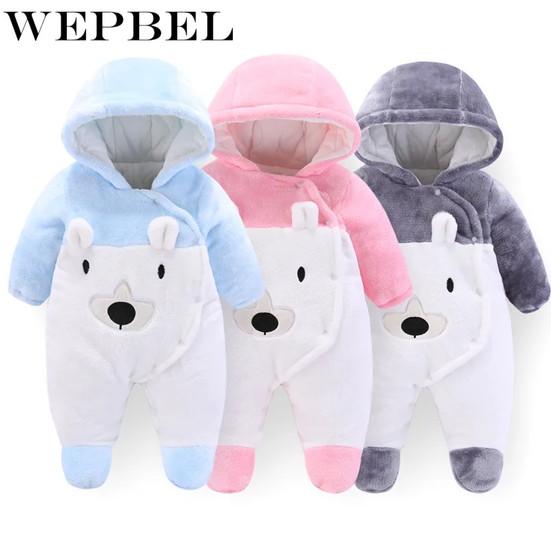 WEPBEL/Детские комбинезоны с капюшоном и медвежьими ушками для новорожденных; одежда для маленьких мальчиков и девочек; Одежда для новорожденных; комбинезон; костюм для младенцев; одежда для малышей