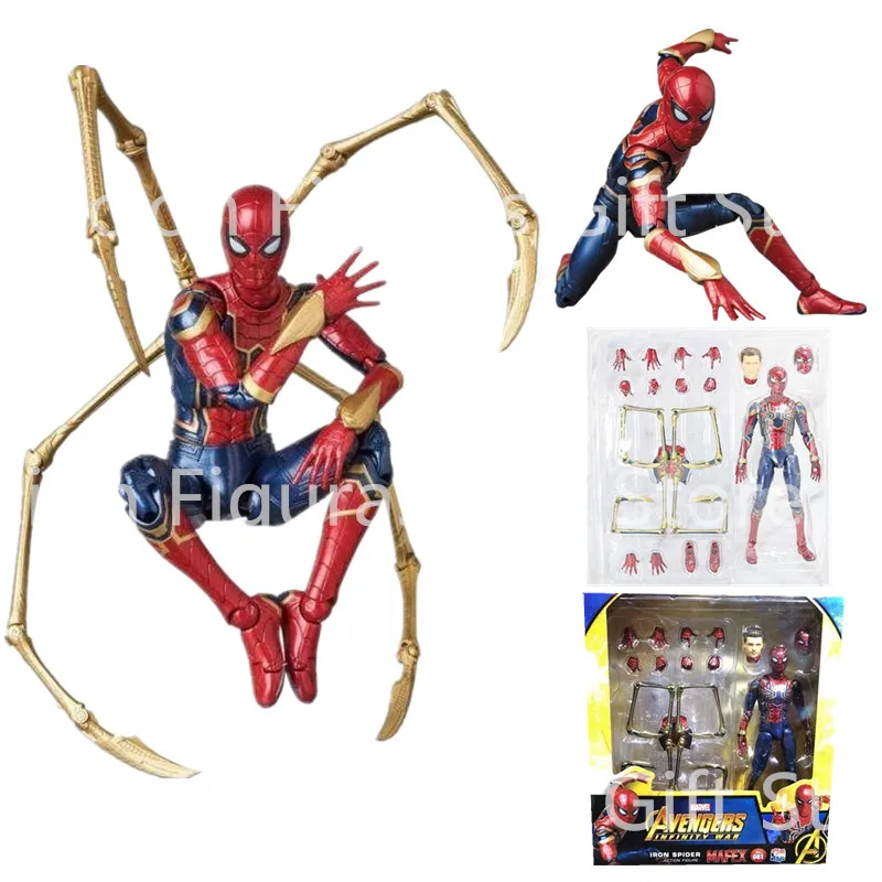 15 см Новые популярные Мстители Infinity War MAFEX 081 Железный Человек паук ПВХ фигурка