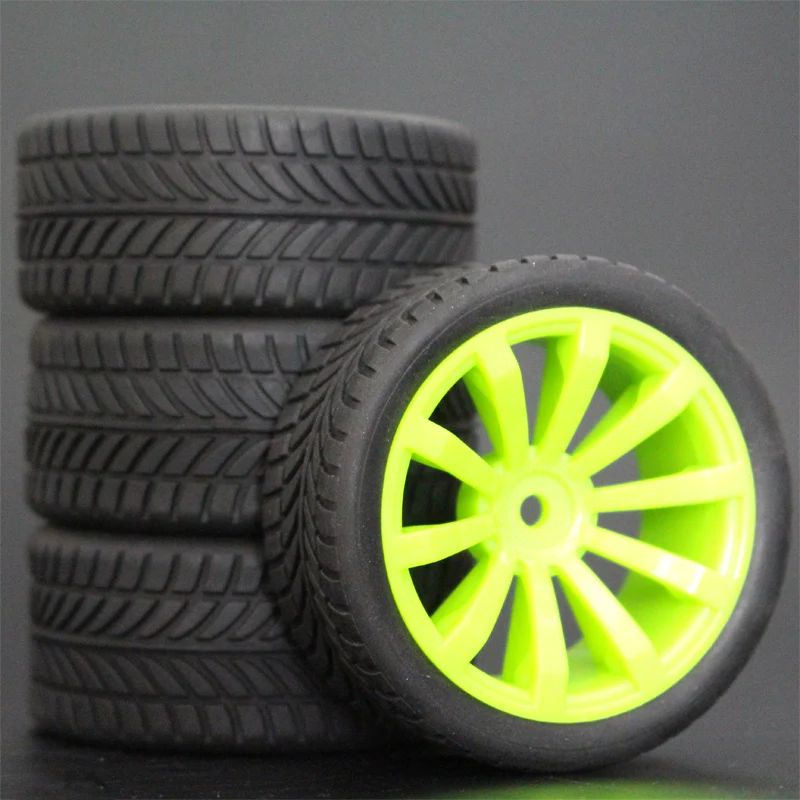 1 комплект из 4 шт. резиновые RC гоночный автомобиль шины для автомобиля на дороге обод колеса подходит для HSP HPI 1/10 HSP 94123/94122/94103/D4/D3 603 все - Цвет: 6085