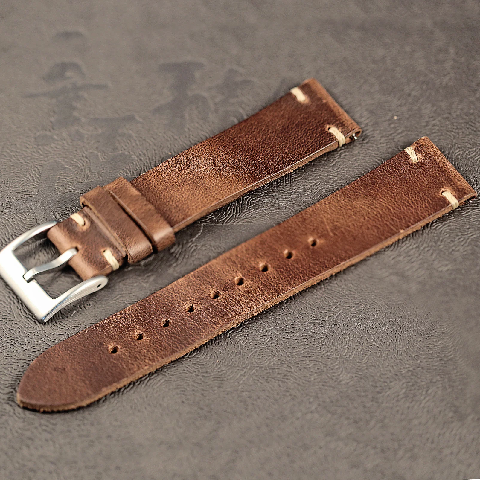 Stol kapillærer Kunde Horween Us Chromexcel Leather Watch Bands Natural Soft Wrap Handmade Leather  Straps 18mm 20mm 22mm - Watchbands - AliExpress