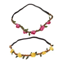 2 шт цветок для женщин повязка на голову фестиваль вечерние свадебные розовый красный и желтый