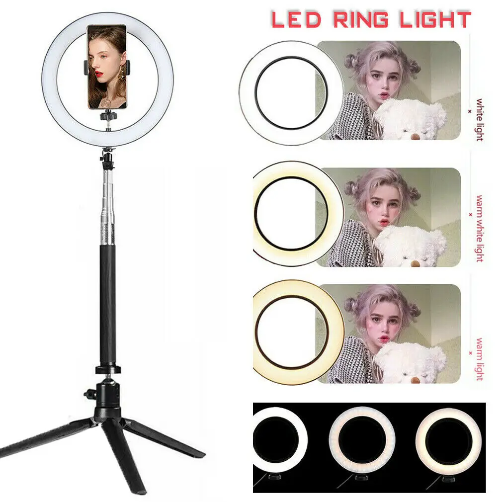 

6" Dimmable 5500K LED Ring Light Kit with Stand for Makeup Phone Camera Selfie