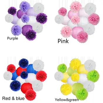

Paper Beautiful Festivous Paper Lanterns Paper Flower Balls Honeycomb Balls Celebration Ornaments Good Luck Hanging Birthday