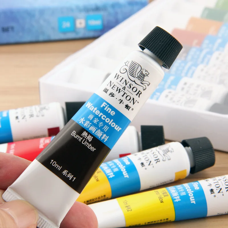 Billige Winsor   Newton 12 18 24 Farbe Professionelle Aquarell Premium Wasser Farbe Pigment für Künstler Malerei Zeichnung kunst Liefert