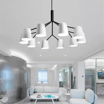 

E14 Modern Iron Chandelier Ceiling LED Chandelier High-end Hotel Interior Lighting Decoration Living Room Dining Room AC 220V