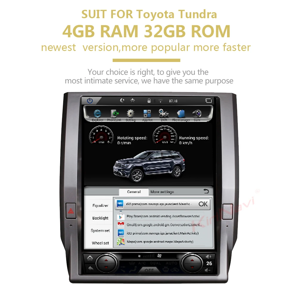 KiriNavi 12," вертикальный экран Tesla стиль Android 8,1 автомобильный Радио DVD для Toyota Tundra Автомобильный мультимедийный плеер Авто Gps навигация