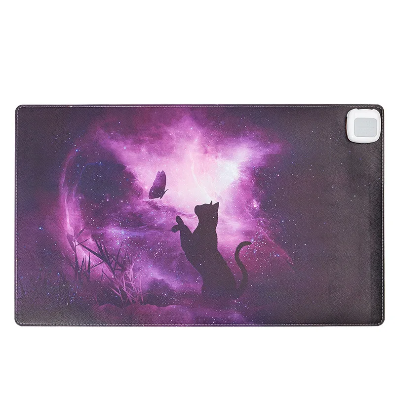 Purple Коврик для мыши с подогревом 60*36 см зимний теплый Настольный коврик нагревательный Настольный коврик грелка из искусственной кожи Коврик для рук Противоскользящий коврик для мыши для ноутбука - Цвет: Purple
