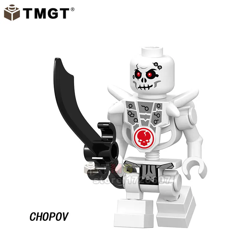 Блоки серии ниндзя Killow Vs. Samurai X Mecha Chopper роботы Sensei Wu Nya Krux Chopov строительные блоки игрушки для детей Gfits - Цвет: Светло-серый