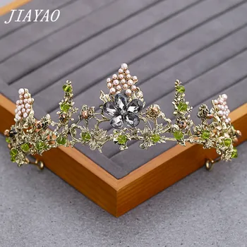 

Forest Style Crystal Flower Tiara and Crown Princess Bridal Hair Accessories Headpiece Wedding Crown Headband Ornament