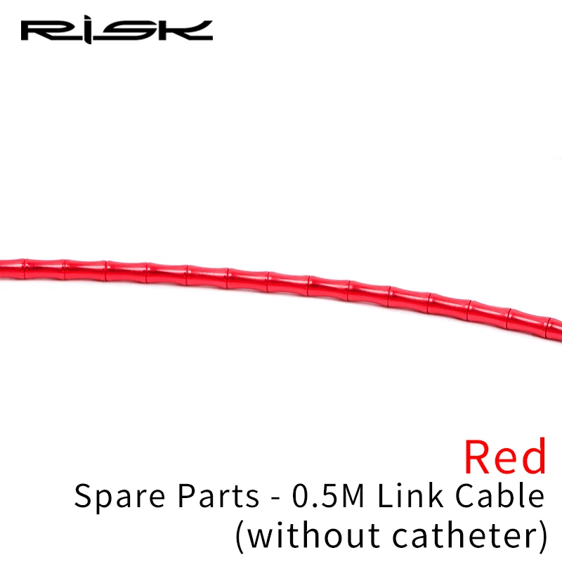 RISK CNC алюминиевый велосипедный кабель с катетером набор сверхлегкий MTB дорожный велосипед бамбуковый соединительный кабель корпус комплект подходит для переключения передач/тормоза - Цвет: 0.5M Link- Red