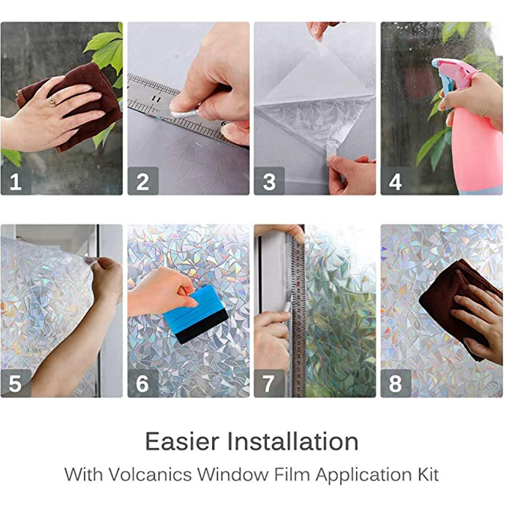 3D Stained Glass Window Film Removable Self Adhesive Window Tint Sticker