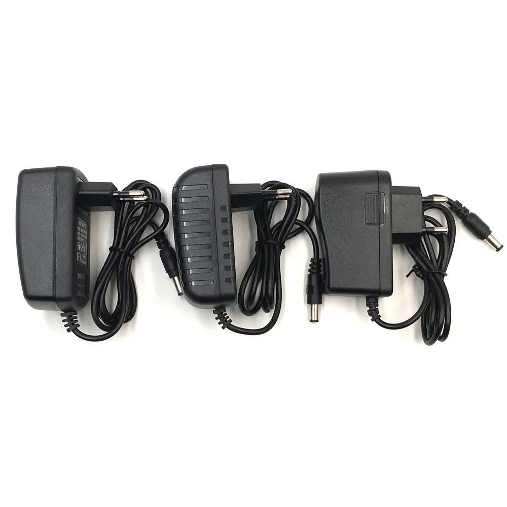 100-265V AC DC 12V Питание адаптер Зарядное устройство 1A 2A 3A 4A 5A 6A трансформатор Светодиодный драйвер вилки стандартов Великобритании, Австралии, США, 5,5 мм x 2,5 мм DC Выход