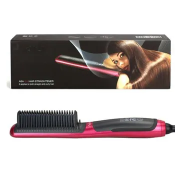 

Hair Straightening Curling Brushes Ceramic Ionic Anti Frizz Anti Scald Styling Detangling Comb Electric Hair Straightener Curler