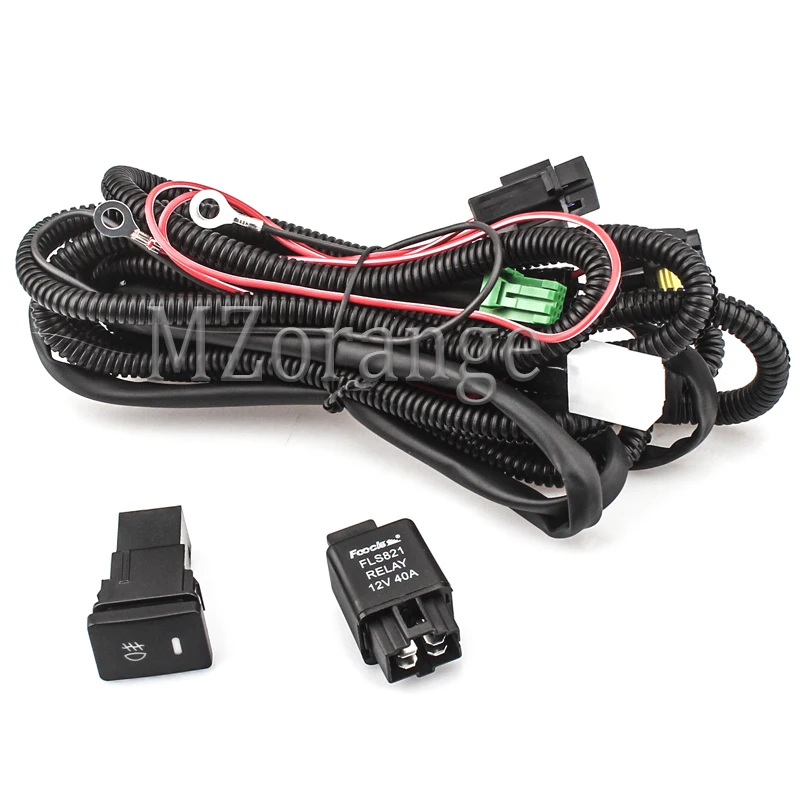 MZORANGE противотуманная фара в сборе противотуманный светильник для TOYOTA AVENSIS AURIS RAV 4 III CAMRY для Corolla PRIUS YARIS 2003- светодиодный противотуманный светильник - Цвет: Wire harness