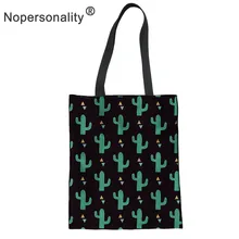 Сумка-тоут с принтом кактуса для школьниц, сумки-шопперы, многоразовые холщовые сумки для женщин, женские повседневные сумки на плечо с цветочным принтом