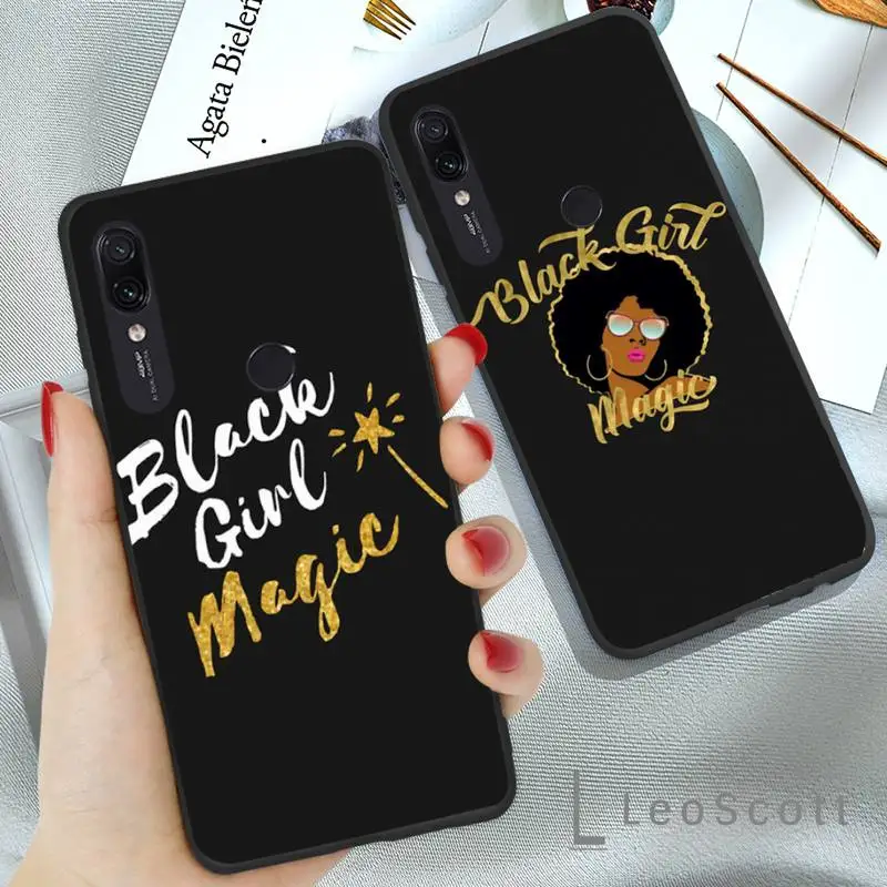 

Afro Black Girl Magic Queen Melanin Poppin Phone Case For Xiaomi Redmi 7 9t a3Pro 9se k20 mi8 max3 lite 9 note 8 9s 10 pro