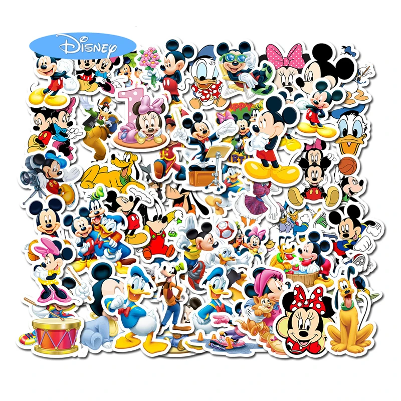 50 шт. disney мультфильм Спальня Микки-Мауса ПВХ водоотталкивающая наклейка чемодан велосипедный компьютер скейтборд детский подарок