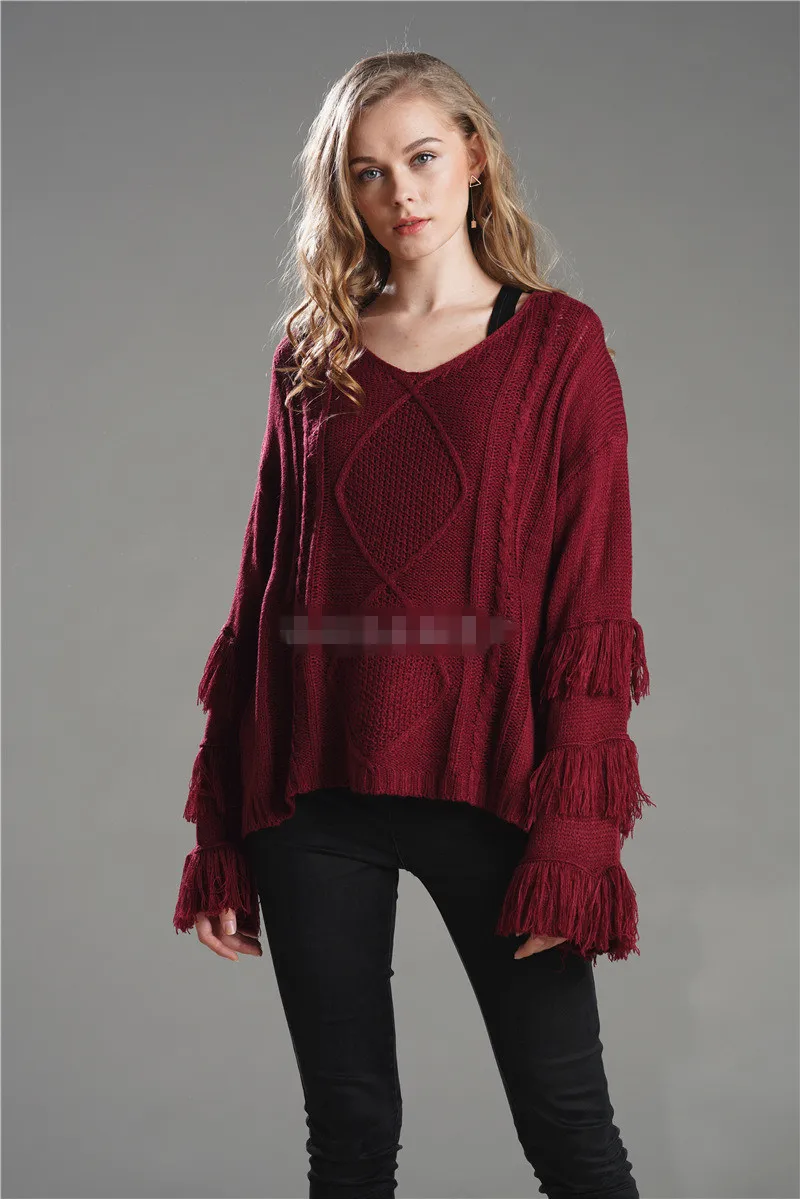  SZMALL Fashion New 2020 Pullovers Sweater For Female Autumn Winter Tassel Full Sleeve Tops Clothing