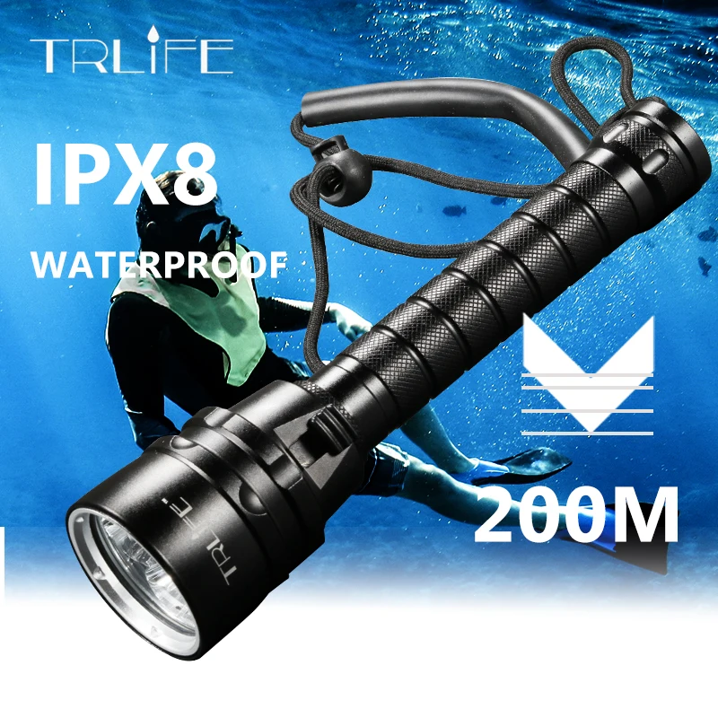 30000LM Professional waterproof Diving Flashlight Torch 3T6 5L2 200m