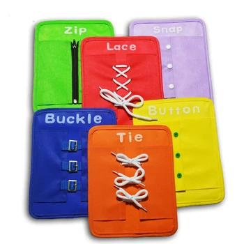 

6pcs/set Montessori Dressing Frames Zip Snap Button Buckle Lace Tie Baby Toy Early Education Preschool Toys Brinquedos Juguetes