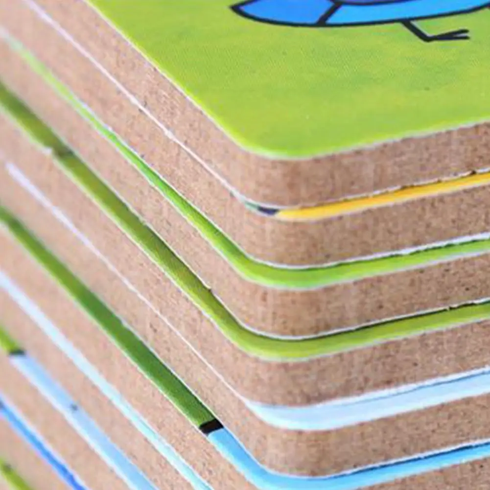 60 штук Дети Деревянный мультфильм пазл игрушка с железной коробкой для детского сада (случайный стиль)