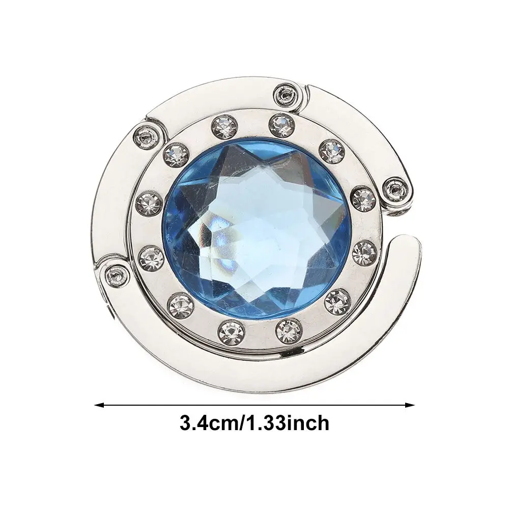 Portable Metal Purse Hook Diamond Bag Holder Folding Handbag Hanger Table Clasp Table Hanger Desk Hooks Travel Accessories metal hook desk hook bag hanger bag hook