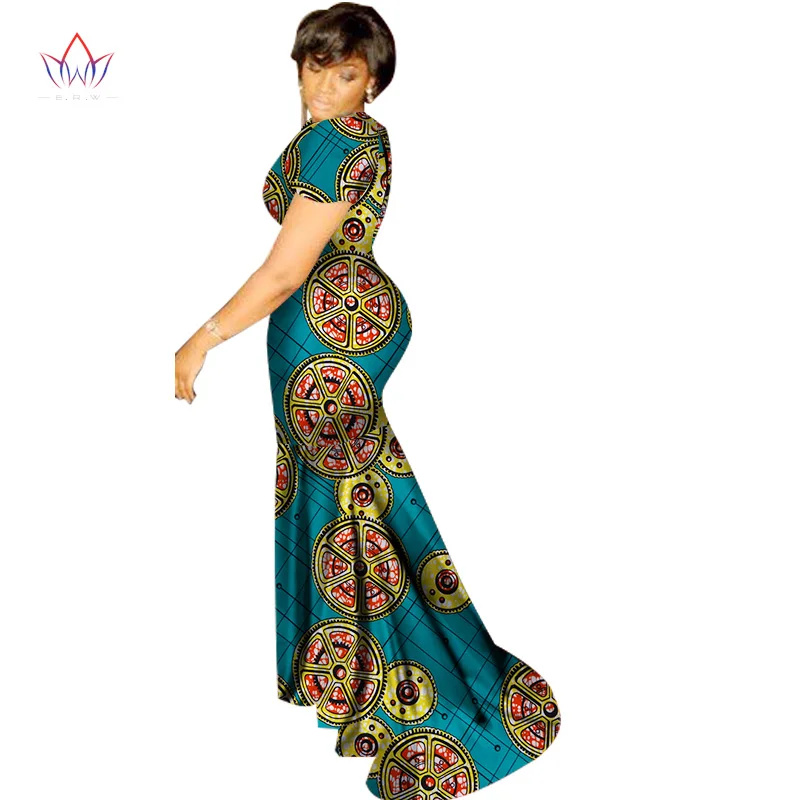 BRW африканские платья женское летнее платье длинное платье сексуальные макси платья Базен Riche африканская одежда с принтом Одежда Дашики WY1388 - Цвет: 7