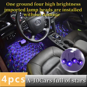 

4pcs LED Car USB Atmosphere Light DJ RGB Mini Colorful Music Sound Lamp USB-C Phone Surface for Festival Party Karaoke